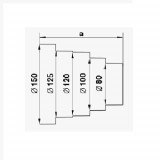 Adaptor universal 150/125/100/80 mm.