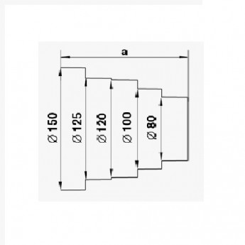Adaptor universal 150/125/100/80 mm.
