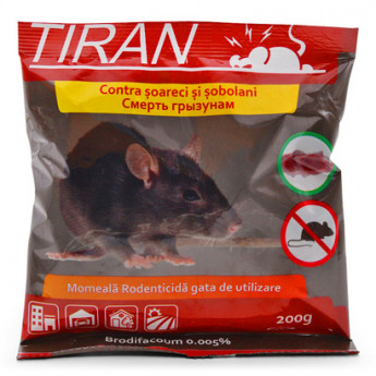 Momeală Tiran împotriva șoarecilor și șobolanilor (pungi roșii) 200 g