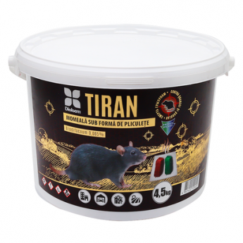 Momeală Tiran împotriva șoarecilor și șobolanilor (pungi roșii și verzi) 4,5 kg